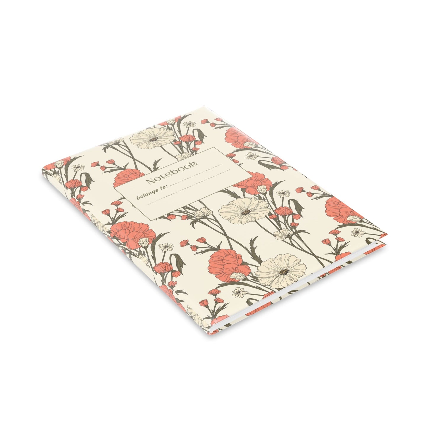 Floral Hardcover Notebook Printify