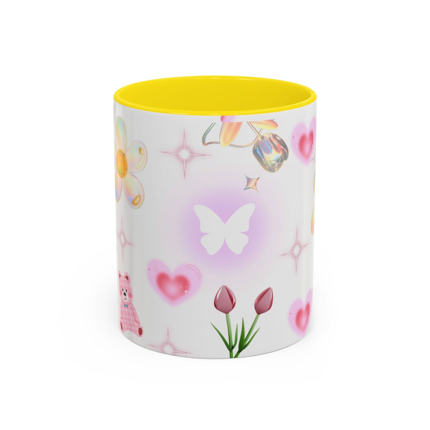 Whimsical Floral Coffee Mug with Butterfly, Cute Gift for Friends, Perfect for Birthdays, Inspirational Drinkware, Home Decor, Daily Use Printify
