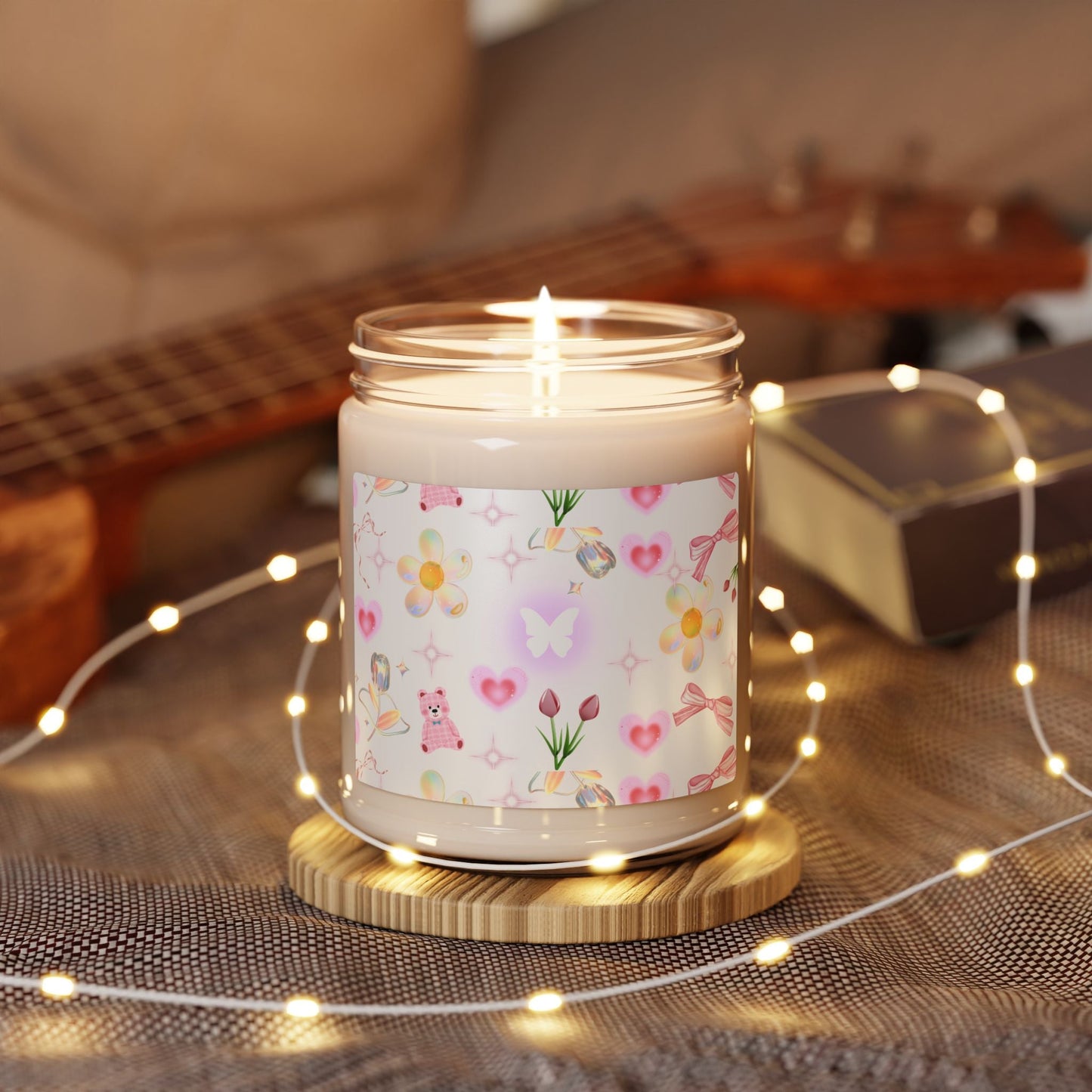 Whimsical Floral Scented Soy Candle | Cute Decor, Gift for Her, Eco-Friendly Candle, Spring Aromatherapy, Home Fragrance Printify
