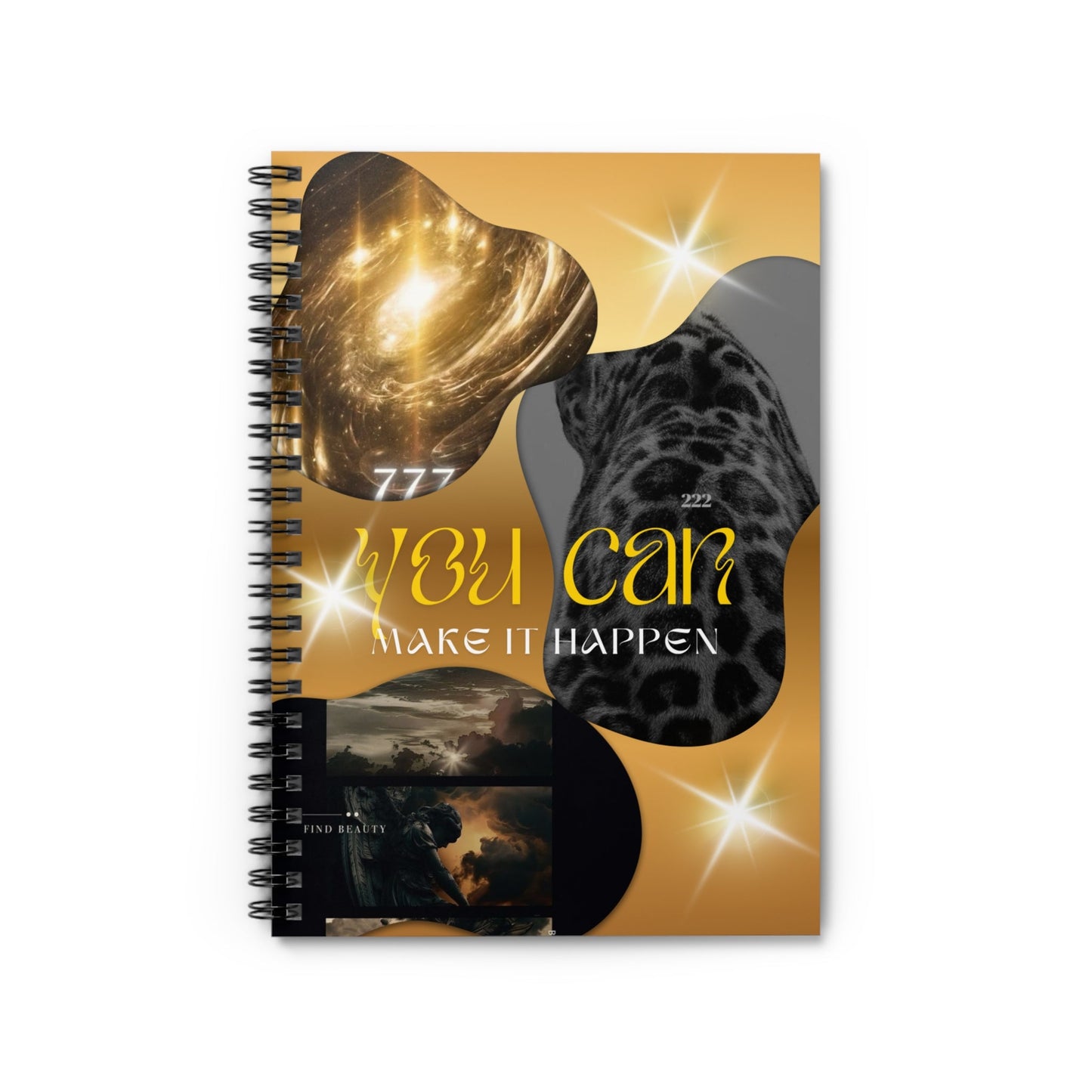 Inspirational Spiral Notebook - Manifest Your Dreams, Journal, Motivation, Planner, Goal Setting, Unique Design Printify