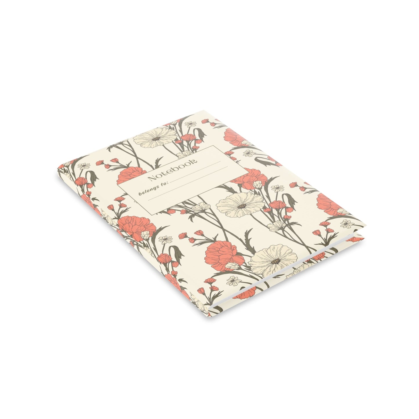 Floral Hardcover Notebook Printify