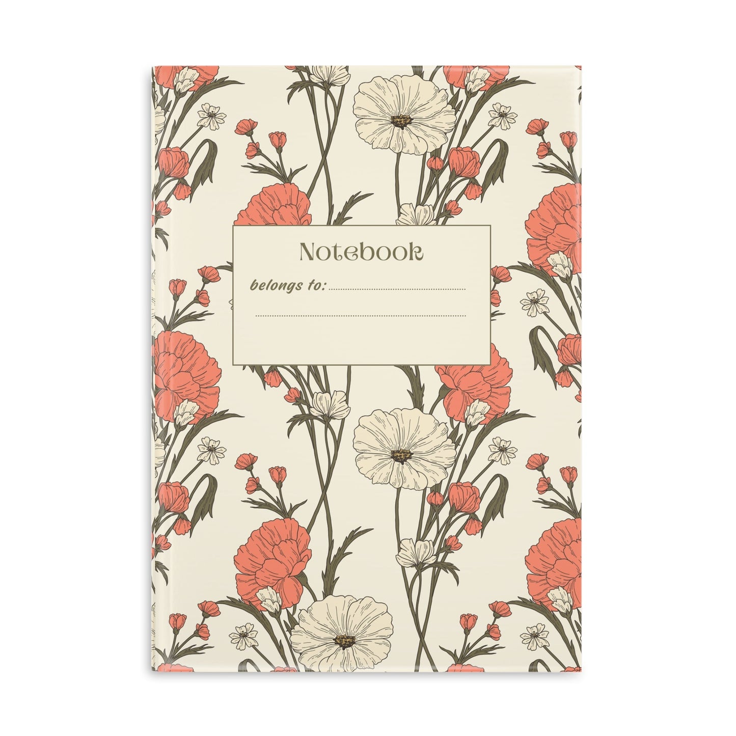 Floral Hardcover Notebook Printify