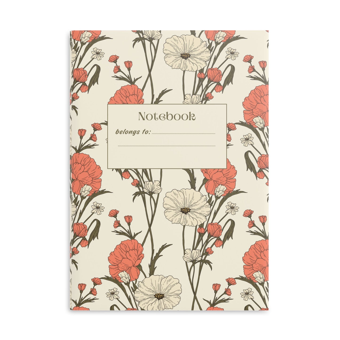 Floral Hardcover Notebook Printify
