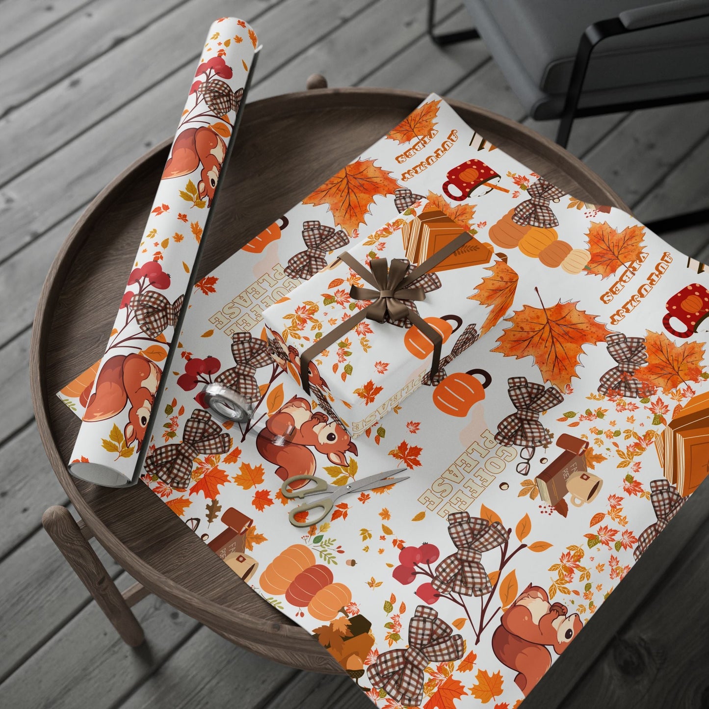 Autumn-Themed Wrapping Paper, Seasonal Paper for All Occasions Printify