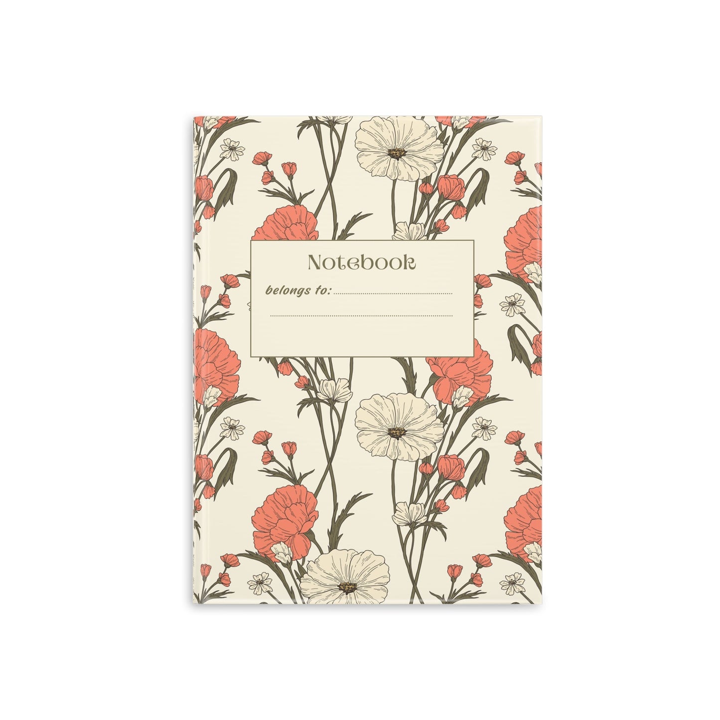 Floral Hardcover Notebook Printify