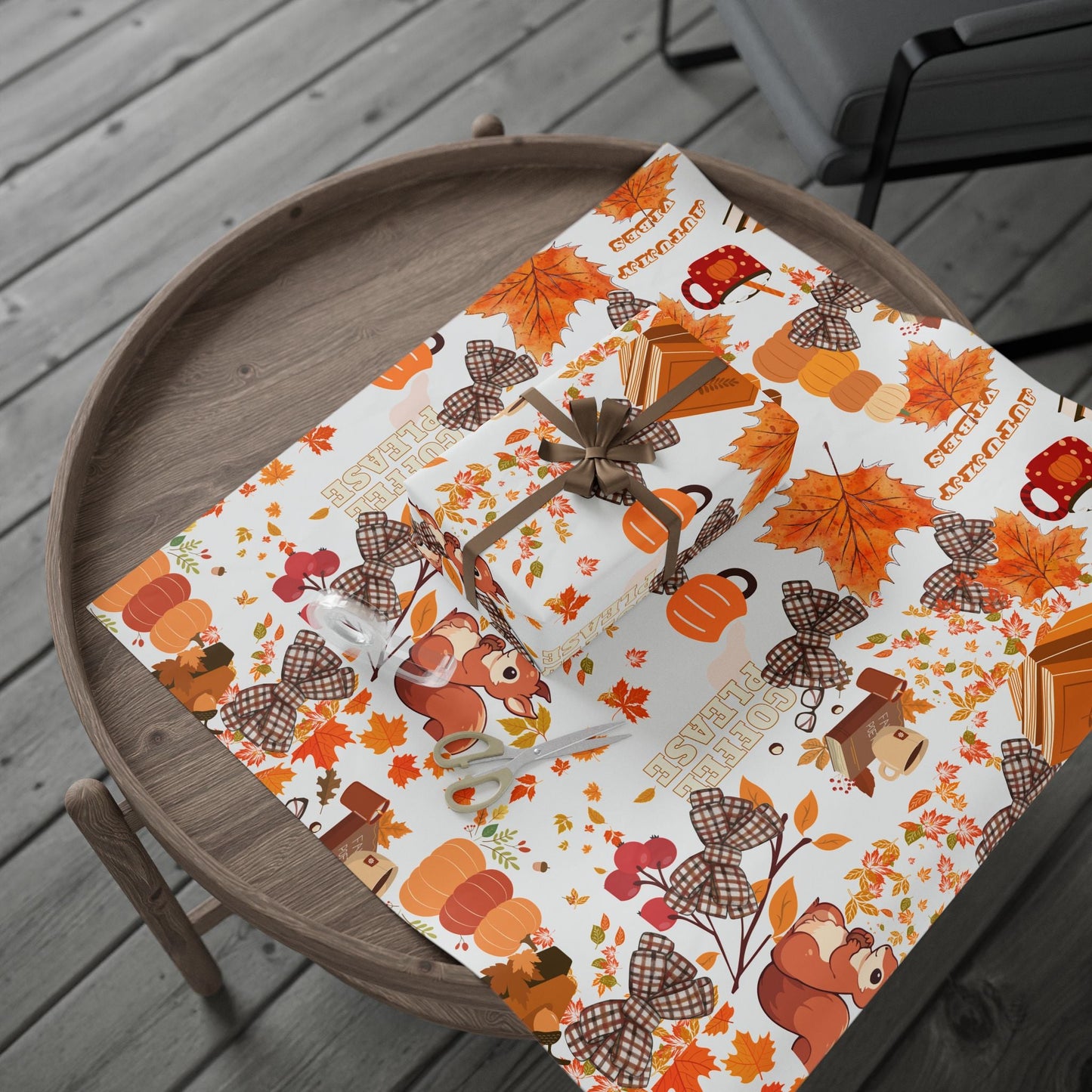 Autumn-Themed Wrapping Paper, Seasonal Paper for All Occasions Printify