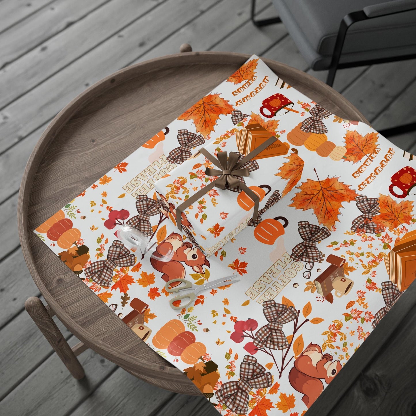 Autumn-Themed Wrapping Paper, Seasonal Paper for All Occasions Printify