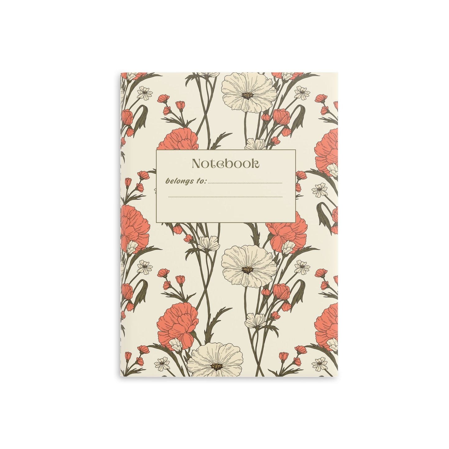 Floral Hardcover Notebook Printify