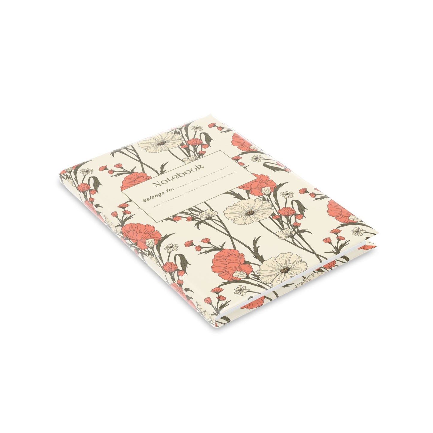 Floral Hardcover Notebook Printify