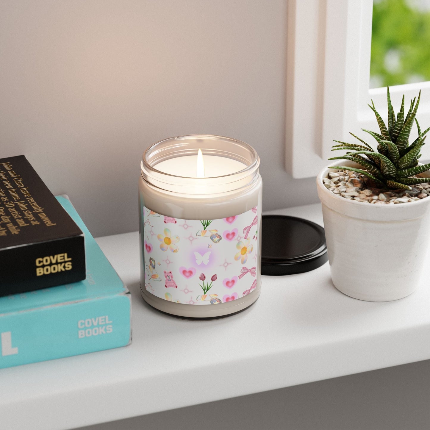 Whimsical Floral Scented Soy Candle | Cute Decor, Gift for Her, Eco-Friendly Candle, Spring Aromatherapy, Home Fragrance Printify