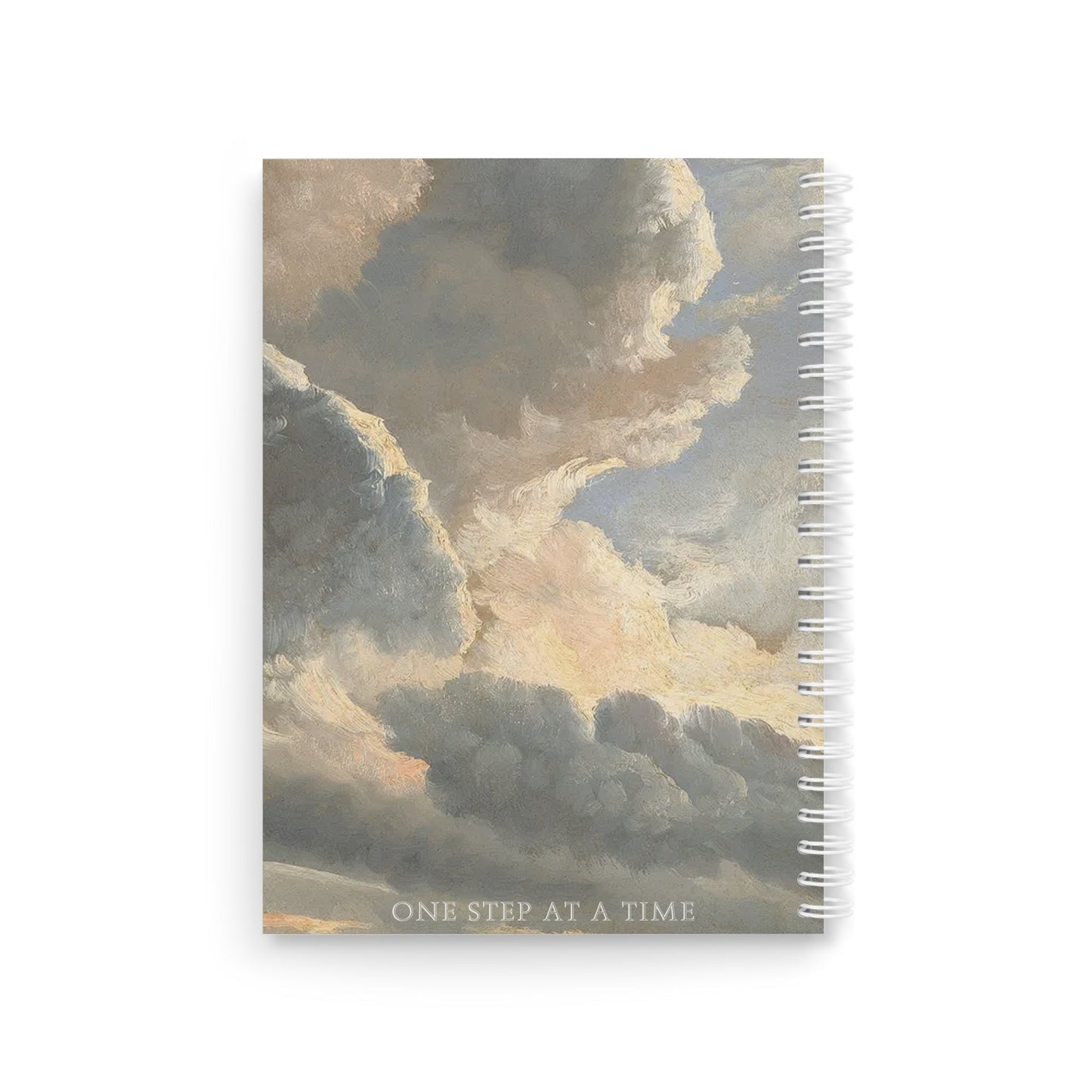 Gentle Daily Journal, Inspirational Notebook, Self-Care Spiral Journal, Motivational Gift, Cloud Art Journal Printify