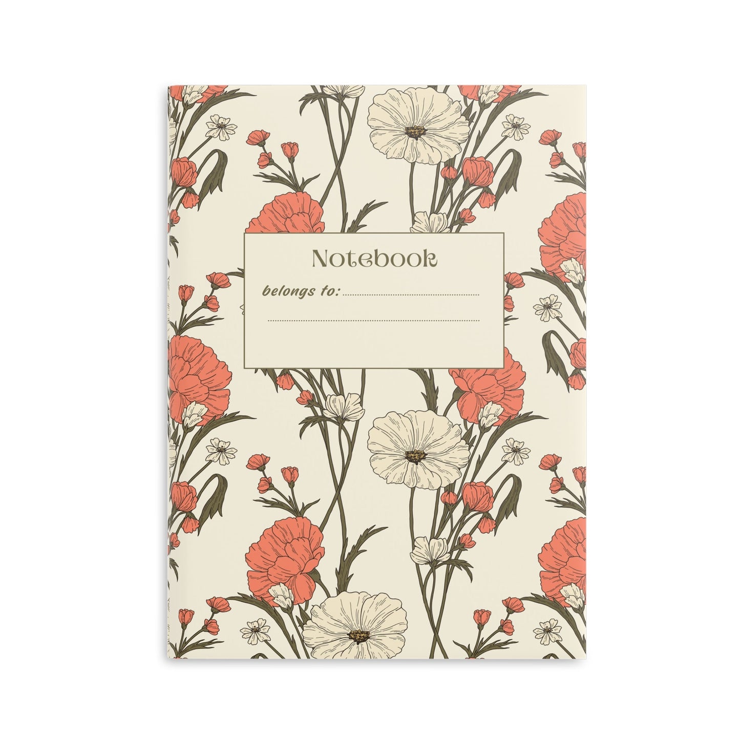 Floral Hardcover Notebook Printify