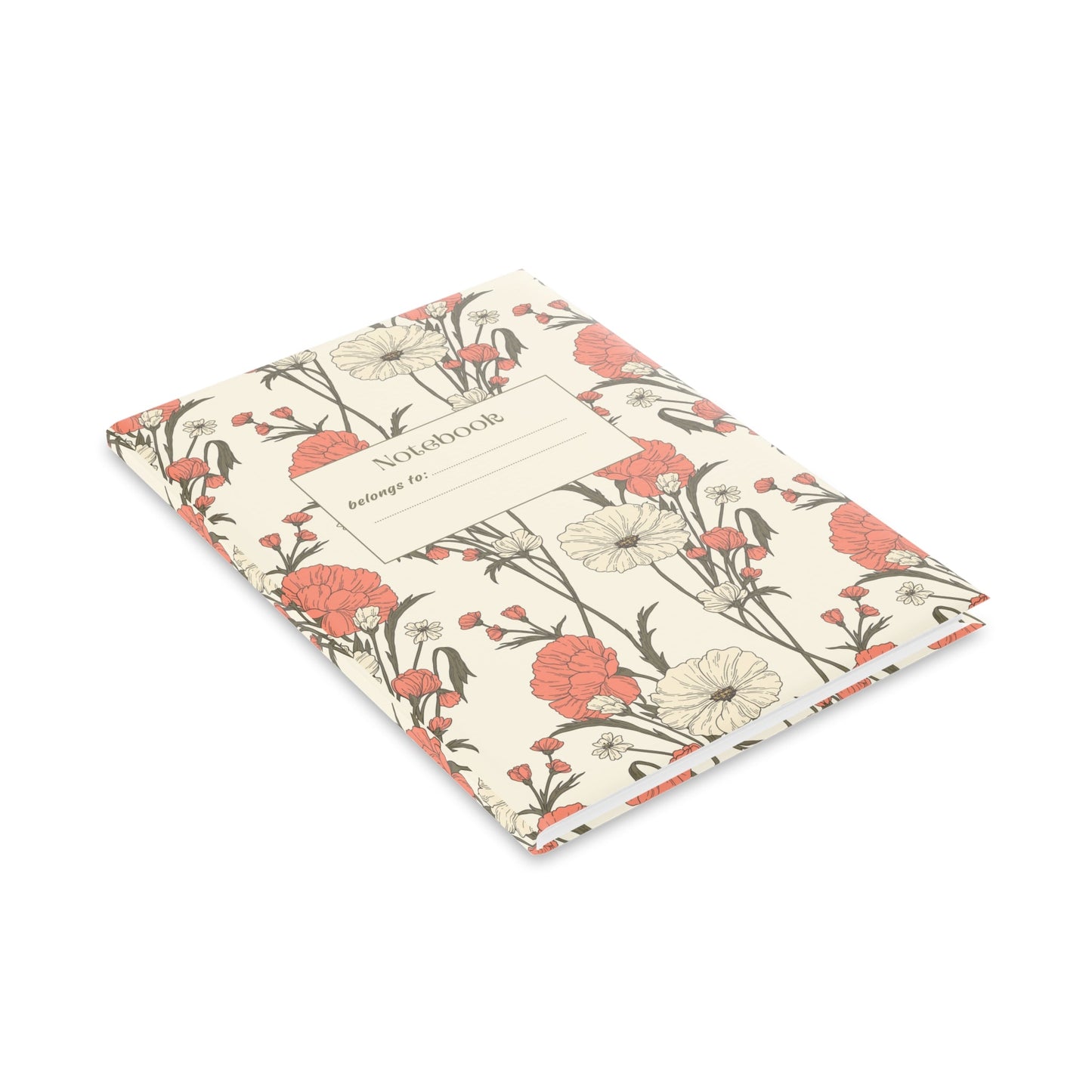 Floral Hardcover Notebook Printify