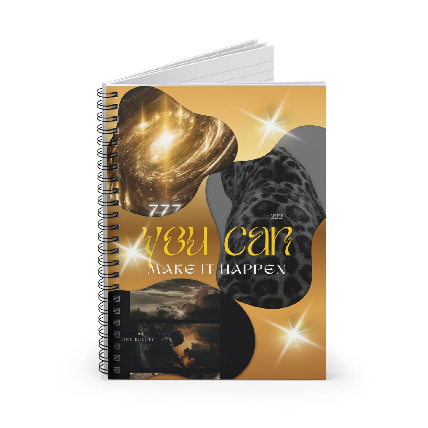 Inspirational Spiral Notebook - Manifest Your Dreams, Journal, Motivation, Planner, Goal Setting, Unique Design Printify