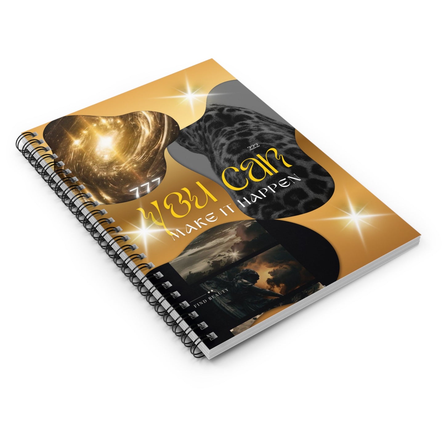 Inspirational Spiral Notebook - Manifest Your Dreams, Journal, Motivation, Planner, Goal Setting, Unique Design Printify