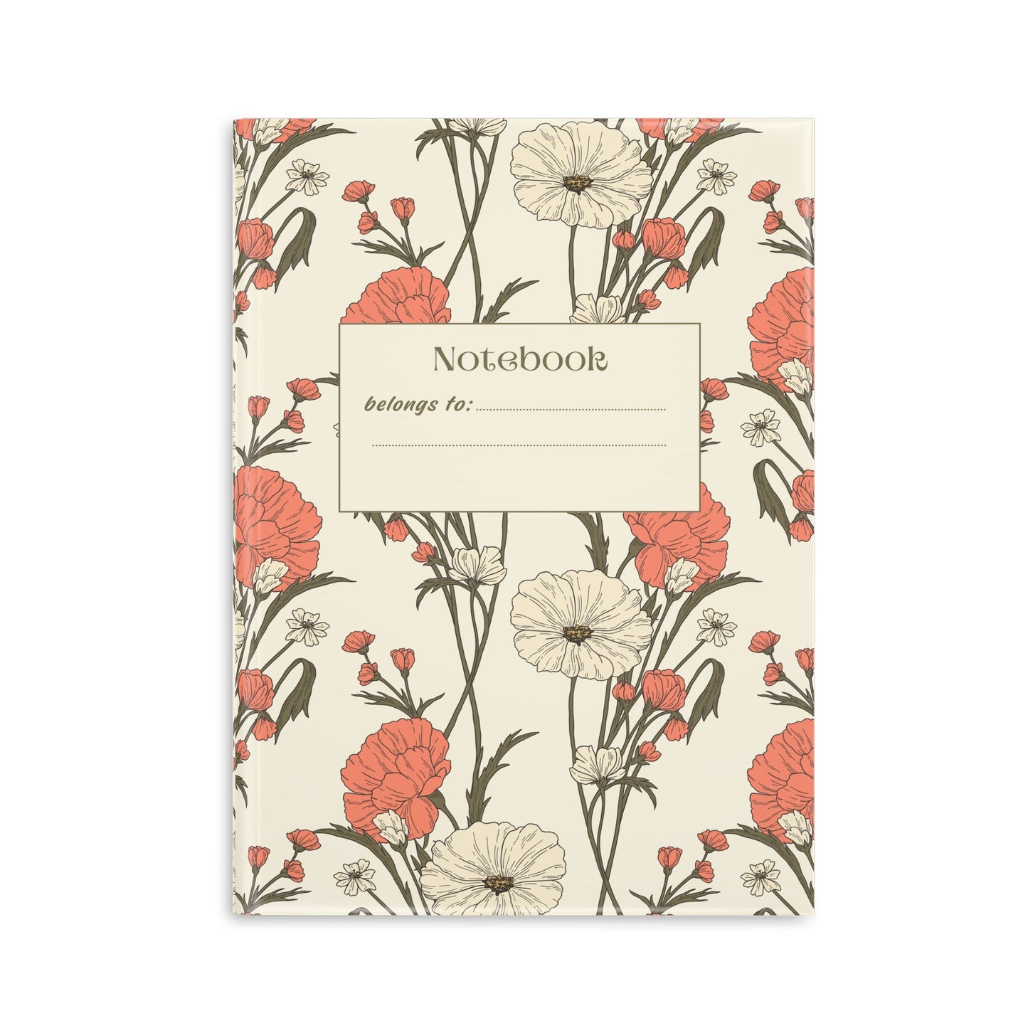 Floral Hardcover Notebook Printify