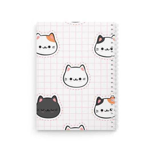 Cute Cat Spiral Notebook - Perfect for School, Journaling, Gift for Cat Lovers, Creative Writing, Planner Printify