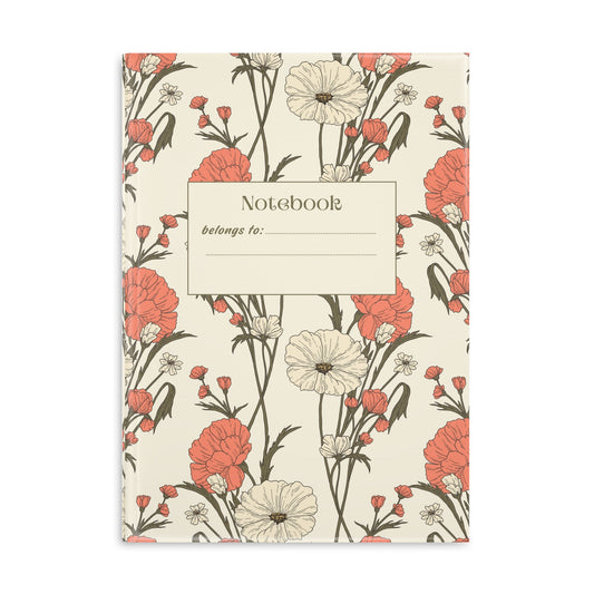 Floral Hardcover Notebook Printify