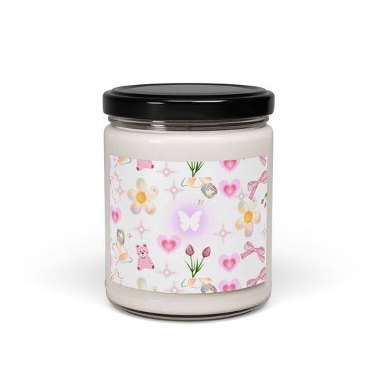 Whimsical Floral Scented Soy Candle | Cute Decor, Gift for Her, Eco-Friendly Candle, Spring Aromatherapy, Home Fragrance Printify