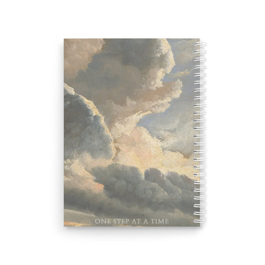 Gentle Daily Journal, Inspirational Notebook, Self-Care Spiral Journal, Motivational Gift, Cloud Art Journal Printify