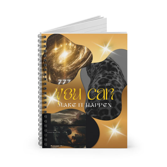 Inspirational Spiral Notebook - Manifest Your Dreams, Journal, Motivation, Planner, Goal Setting, Unique Design Printify