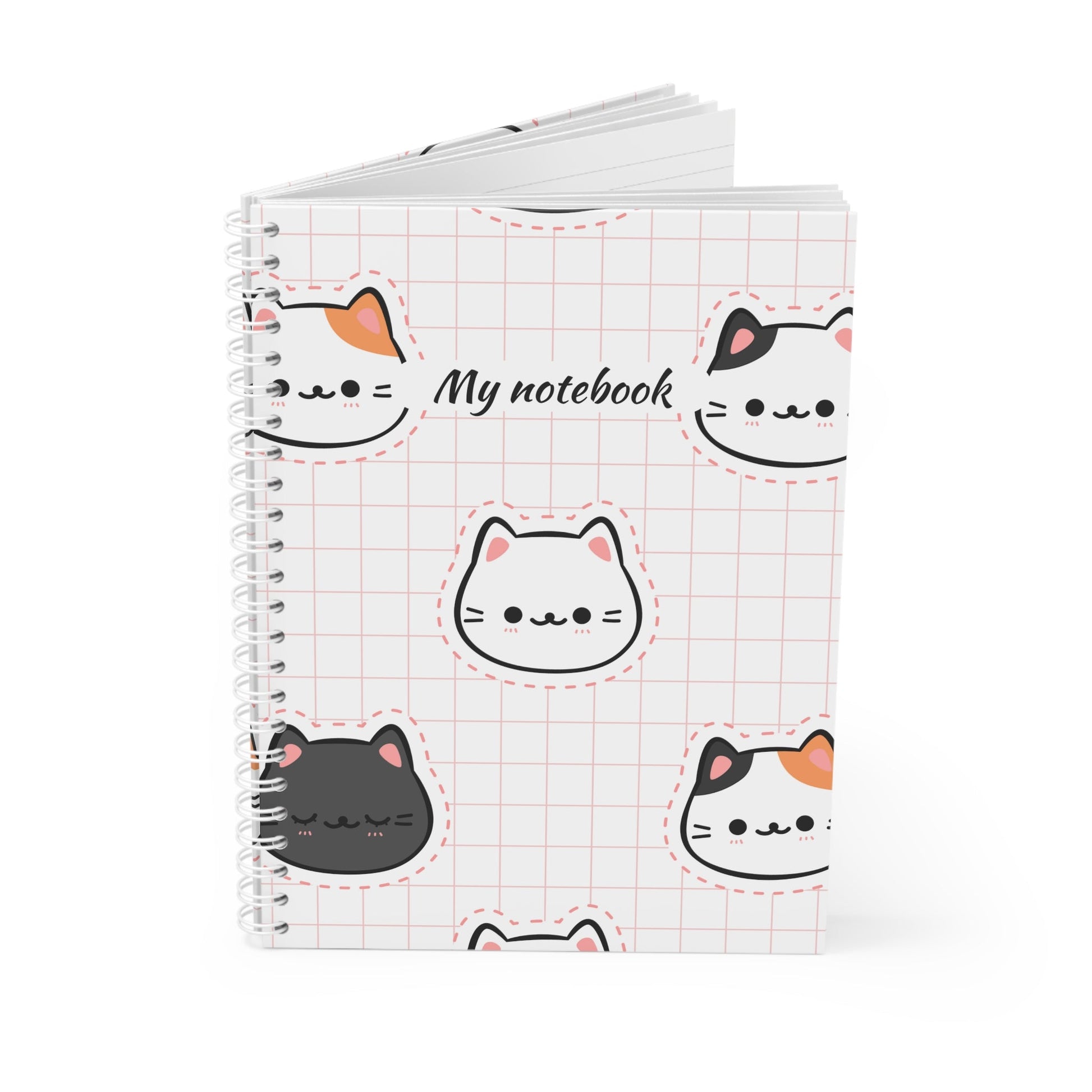 Cute Cat Spiral Notebook - Perfect for School, Journaling, Gift for Cat Lovers, Creative Writing, Planner Printify