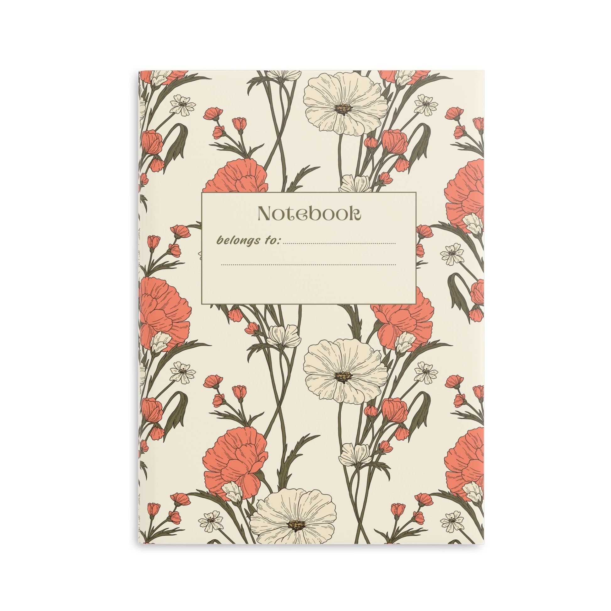 Floral Hardcover Notebook Printify