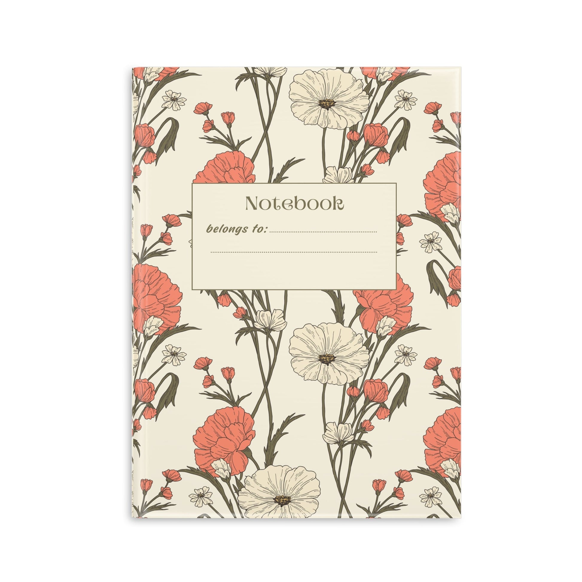 Floral Hardcover Notebook Printify
