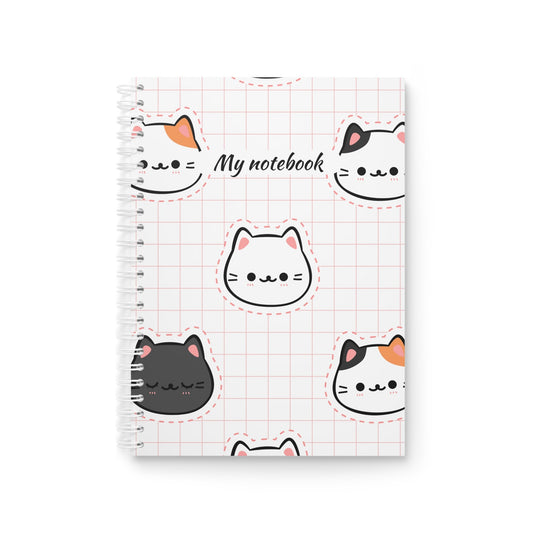Cute Cat Spiral Notebook - Perfect for School, Journaling, Gift for Cat Lovers, Creative Writing, Planner Printify